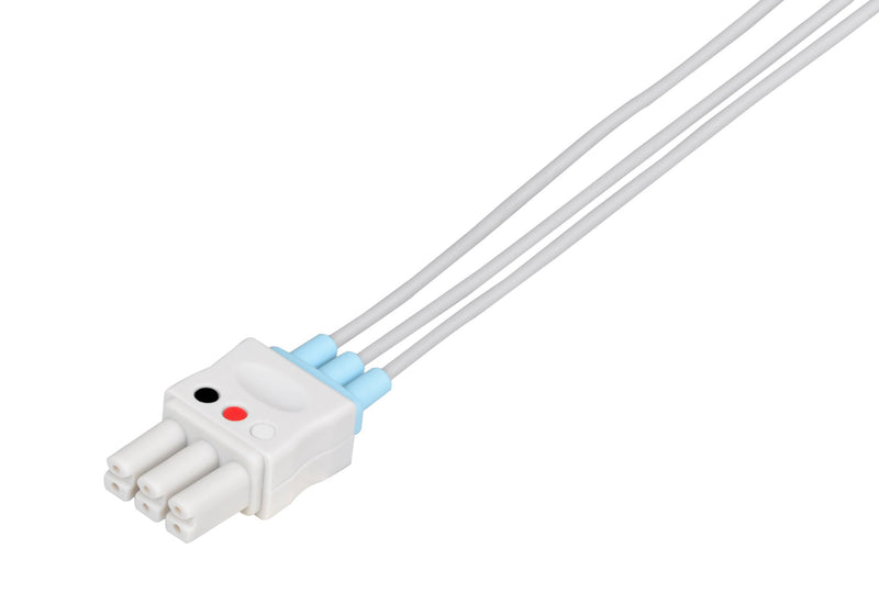 Mindray Compatible Reusable ECG Lead Wire - 3 Leads Snap - Pluscare Medical LLC