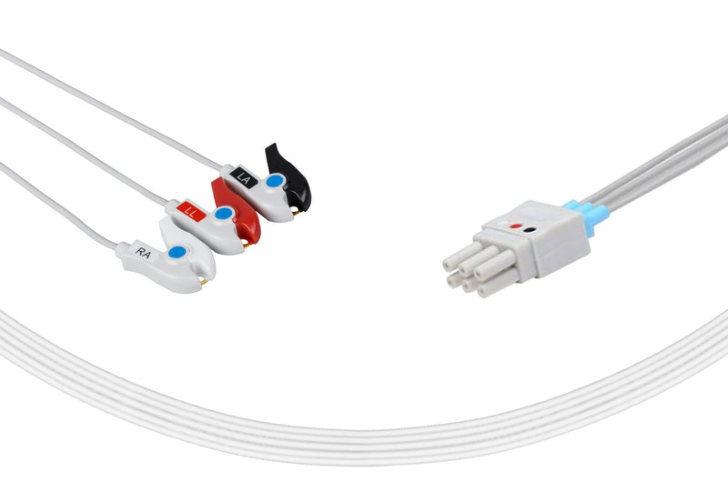 NEC YCE205 Compatible Reusable ECG Lead Wires 3 Leads Grabber