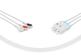 Nihon Kohden BR-019 Compatible Reusable ECG Lead Wires 3 Leads Snap