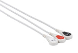 Nihon Kohden BR-019 Compatible Reusable ECG Lead Wire - 3 Leads Snap - Pluscare Medical LLC