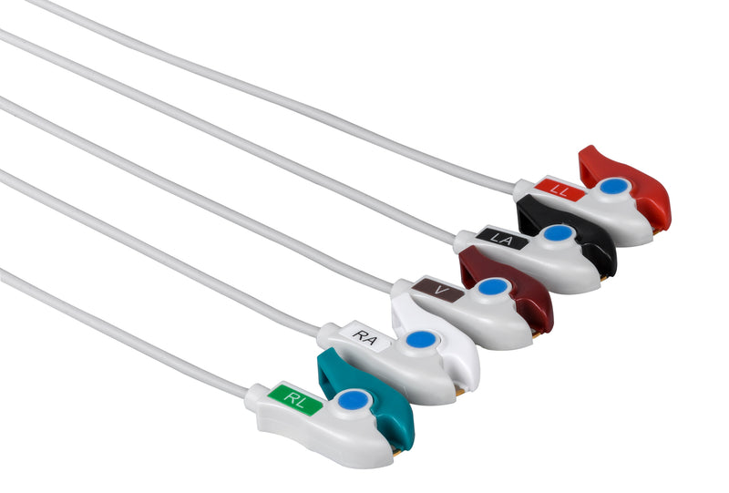 Nihon Kohden BR-021 Compatible Reusable ECG Lead Wire - 5 Leads Grabber - Pluscare Medical LLC