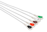 Nihon Kohden BR-021 Compatible Reusable ECG Lead Wire - 5 Leads Snap - Pluscare Medical LLC
