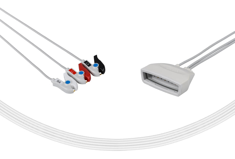Philips MX40 Compatible Reusable ECG Lead Wires 3 Leads Grabber