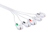 Philips MX40 Compatible Disposable ECG Lead Wire - 5 Leads Grabber Box of 10 - Pluscare Medical LLC