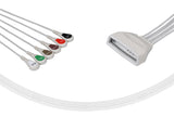 Philips MX40 Compatible Reusable ECG Lead Wires 6 Leads Snap