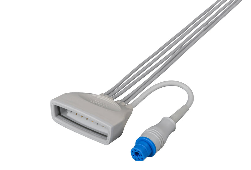 Philips MX40 with SpO2  Compatible Reusable ECG Lead Wire - 3 Leads Snap - Pluscare Medical LLC
