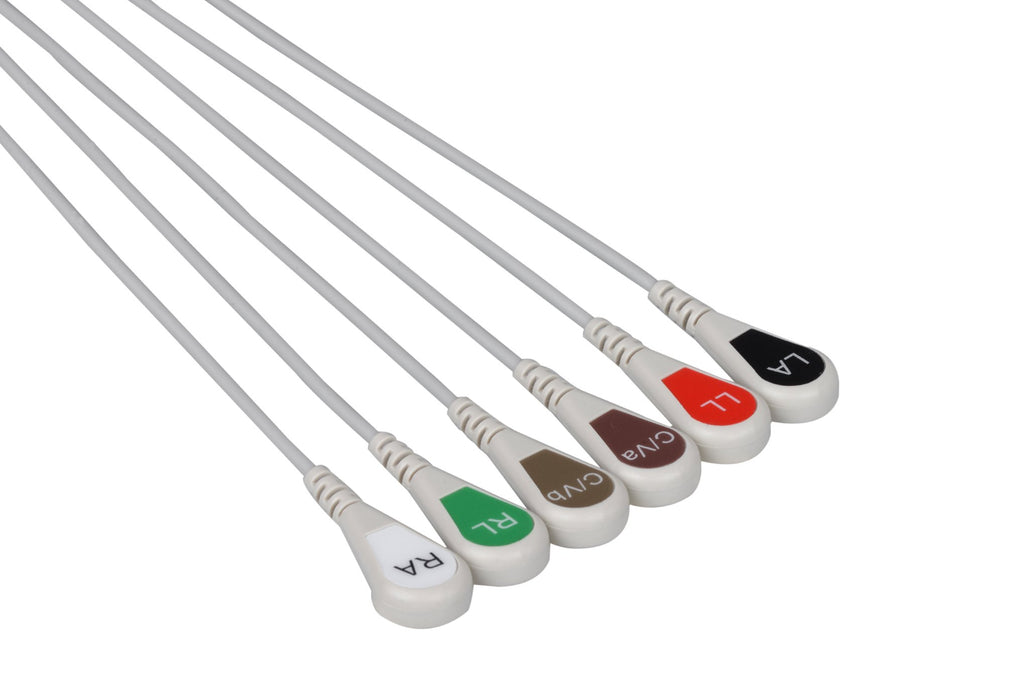 Mx40 Spo2 Philips MX40 with SpO2 Compatible Reusable ECG Lead Wire - 6 Leads Snap ...
