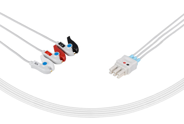 Spacelabs Compatible Reusable ECG Lead Wire - 3 Leads Grabber - Pluscare Medical LLC