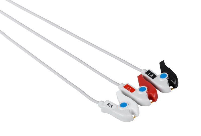 Spacelabs Compatible Reusable ECG Lead Wire - 3 Leads Grabber - Pluscare Medical LLC