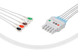 Spacelabs Compatible Reusable ECG Lead Wire - 5 Leads Snap - Pluscare Medical LLC