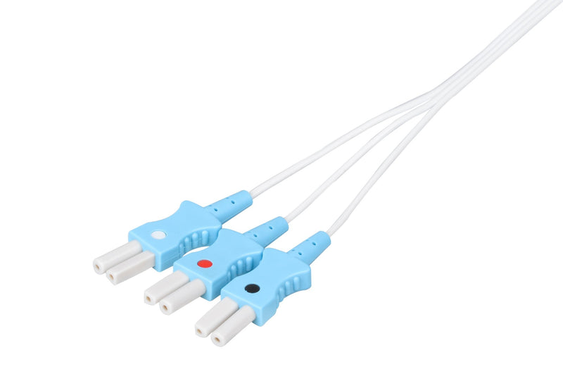 Spacelabs Compatible Disposable ECG Lead Wire - 3 Leads Grabber Box of 10 - Pluscare Medical LLC