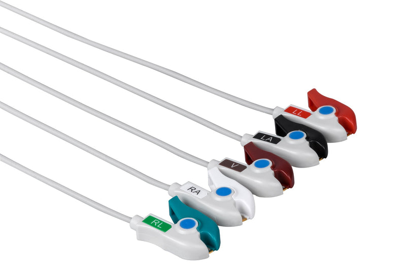 Spacelabs Compatible Reusable ECG Lead Wire - 5 Leads Grabber - Pluscare Medical LLC