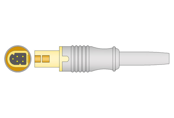 Mindray Compatible Temperature Adapter Cable - Female Mono Plug Connector 1ft - Pluscare Medical LLC