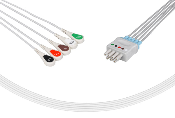 Mindray Compatible ECG Telemetry Cables 5 Leads Snap