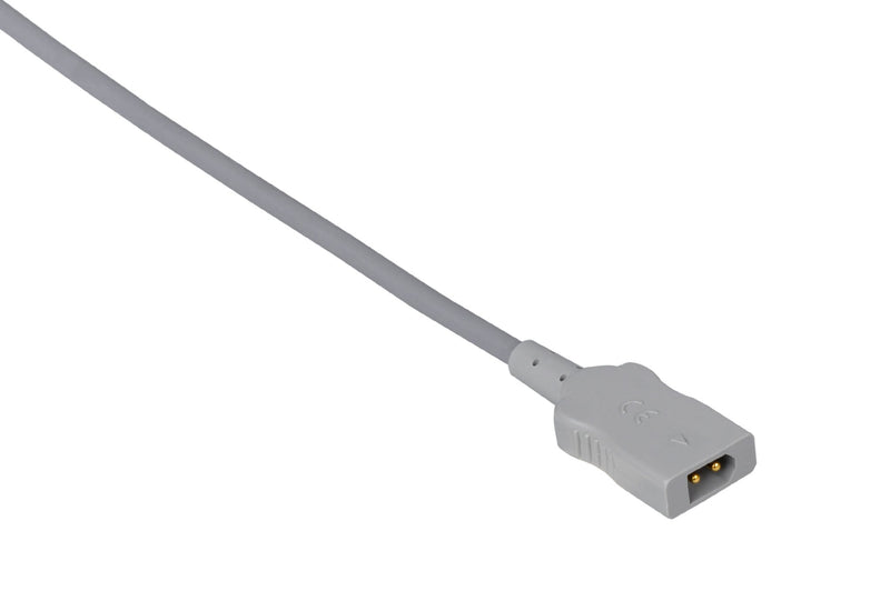 Marquette Compatible Temperature Adapter Cable - Rectangular Dual Pin Connector 10ft - Pluscare Medical LLC
