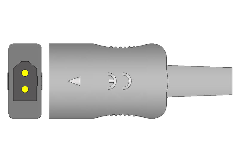 Spacelabs Compatible Temperature Adapter Cable - Rectangular Dual Pin Connector 10ft - Pluscare Medical LLC