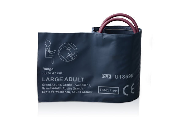 Reusable NIBP Cuffs With Inflation Bag - Double Tube Large Adult