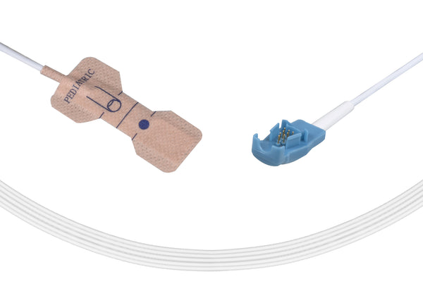 GE OxyTip+ Compatible Disposable SpO2 Sensor Adhesive Textile Pediatric (10-50Kg) Box of 24pcs